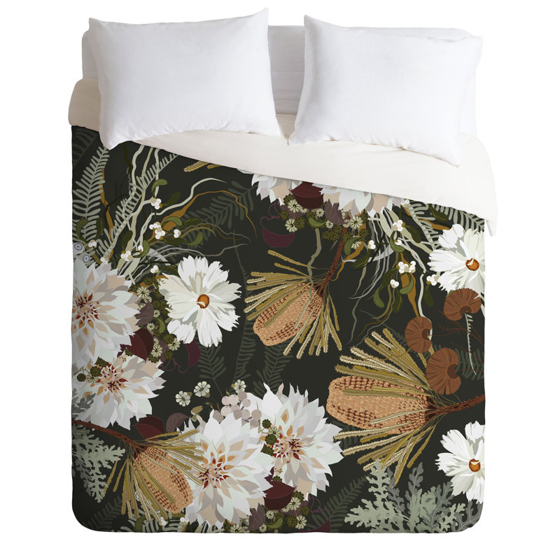 Polyester Floral Duvet Cover, Twin Duvet Cover + 1 Sham