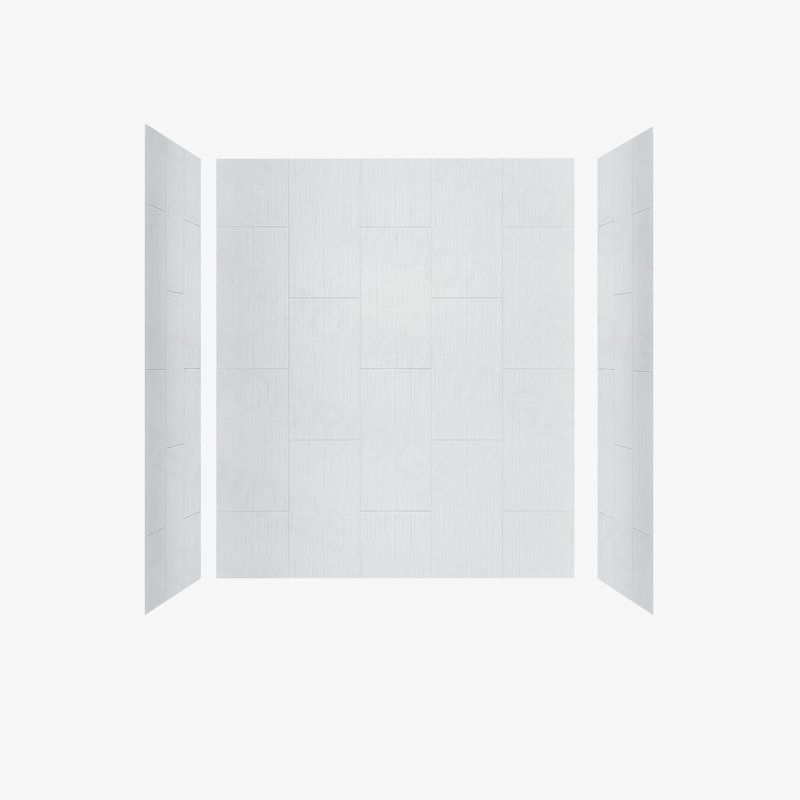 Panneau mural de douche et baignoire 75/96 "H, surface solide, installation rapide, découpable, épaisseur 0,138", Blanc mat