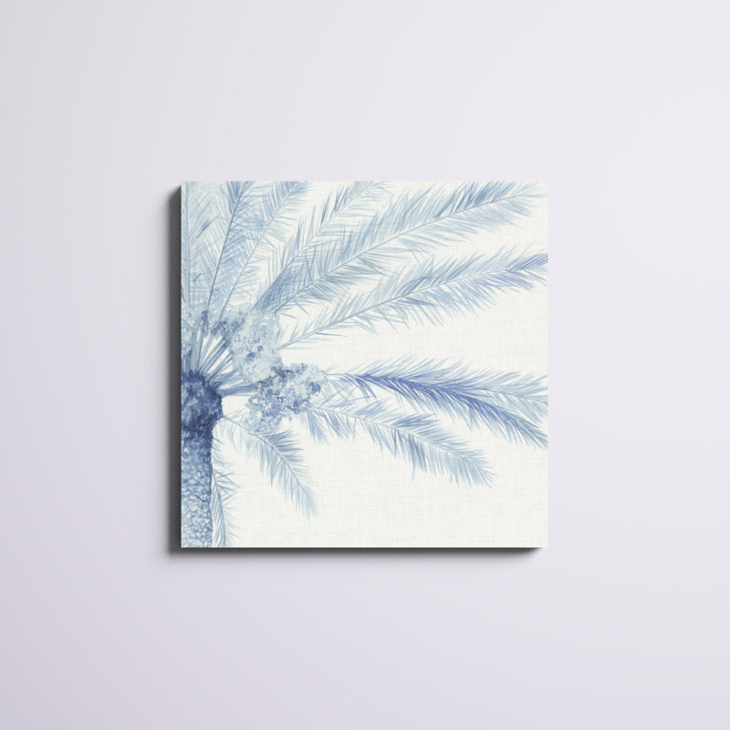 «Chambray Palms II», peinture sur toile, H 30 po x l 30 po
