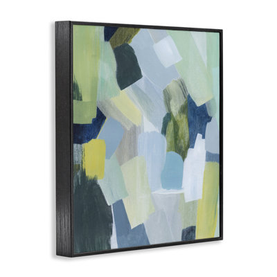 «Layered Green Brush Strokes», art de la giclée encadrée par Grace Popp