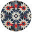 Tapis bleu marine Xhevrie intérieur / extérieur lavable à la machine-1868659117