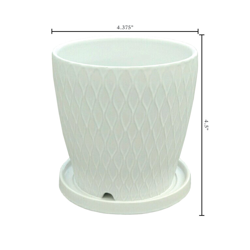 Kamer Ceramic Pot Planter, 4.5" H x 4.5" W x 4.5" D