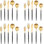 Matte Gold And Silverware Set With Black Handle