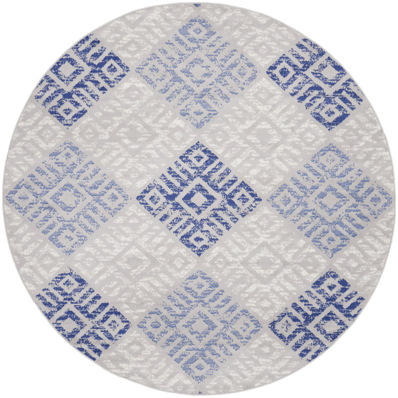 Geometric Indoor Rug, Round 8'