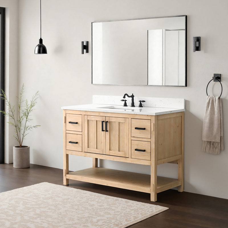 Marissa 48" Freestanding Single Bathroom Vanity with Engineered Stone Top