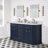 Palace 60" Carrara Quartz Countertop Bath Vanity in Monarch Blue with Faucet
