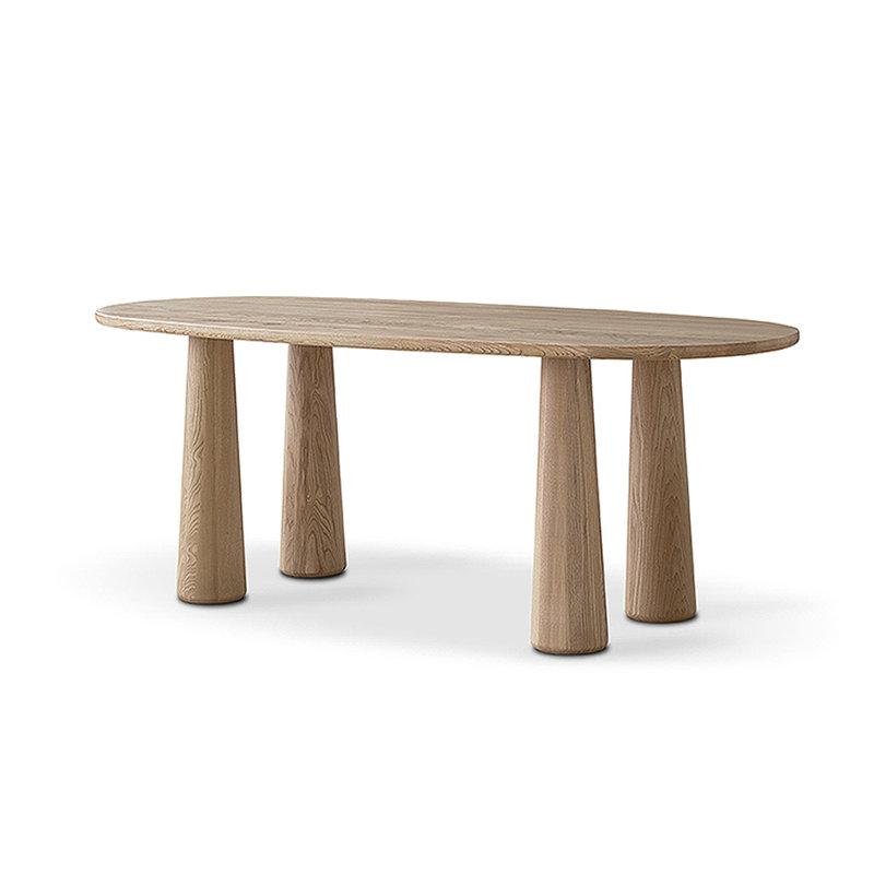 Oval Solid Wood Dining Table, 27.56" W x 55.12" L