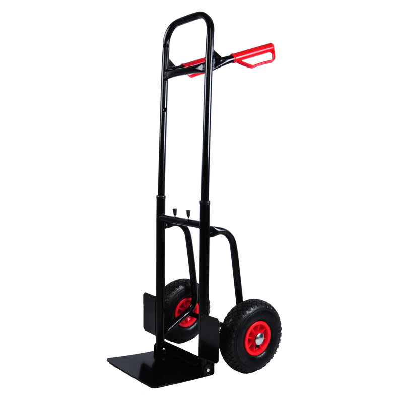 Chariot manuel en métal avec roues en caoutchouc de 10 po - capacité de 330 lb pour un déplacement en douceur dans différents environnements de travail et idéal pour déplacer des articles lourds entrepôt, jardin, épicerie