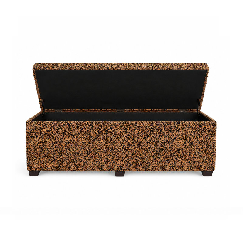 Banc de rangement Esplanade, velours, léopard, Imprimé léopard