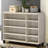 45"W Dusty Gray Oak Finish 3-Door Shoe Cabinet For Entryway Storage-59836340
