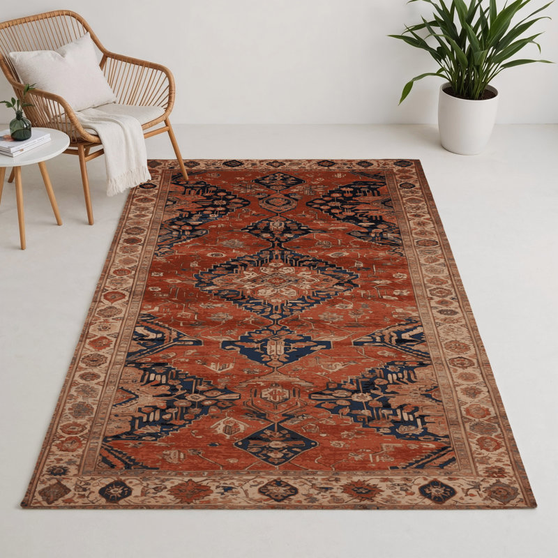 Tapis d'intérieur et d'extérieur brun Persian, Rectangle 5 pi x 7 pi
