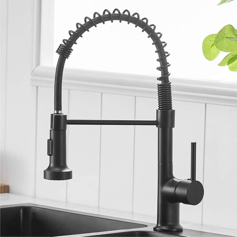 AWZTOO Pull Down Kitchen Faucet, Matte Black