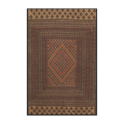 Tapis orange/rouge/brun traditionnel Lorrain