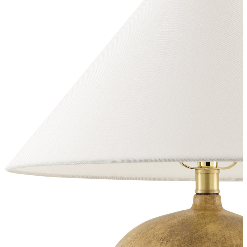 Lampe de table Croce, Brun délavé, Lin blanc empire
