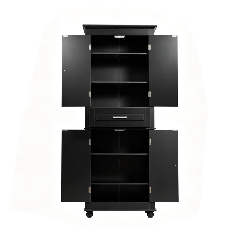 Grande armoire de rangement pour salle de bain avec espace de rangement multifonctionnel, Noir