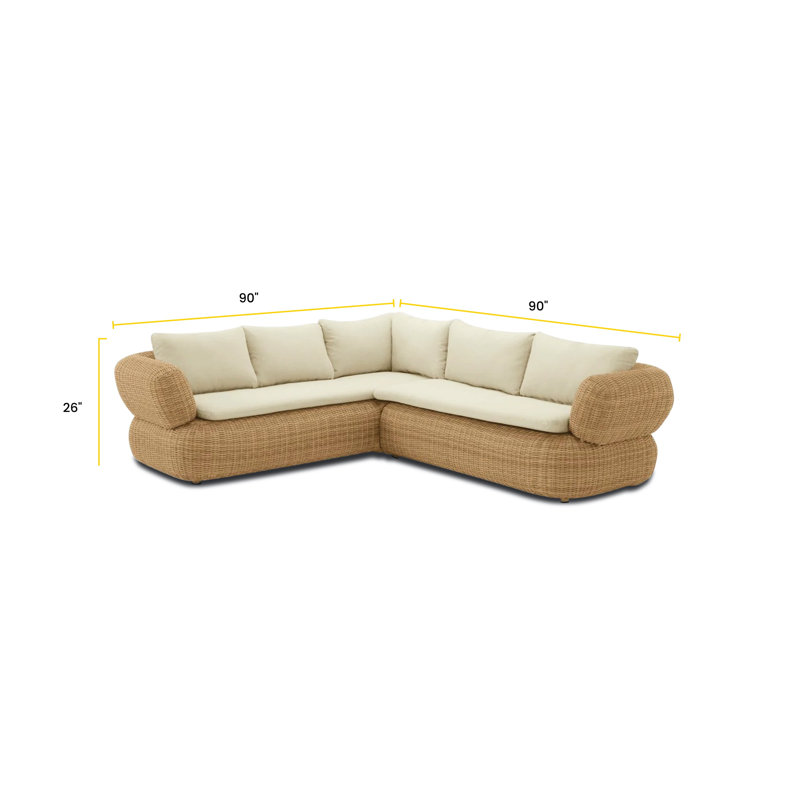 Croix 90'' Wicker Outdoor Patio Sectional