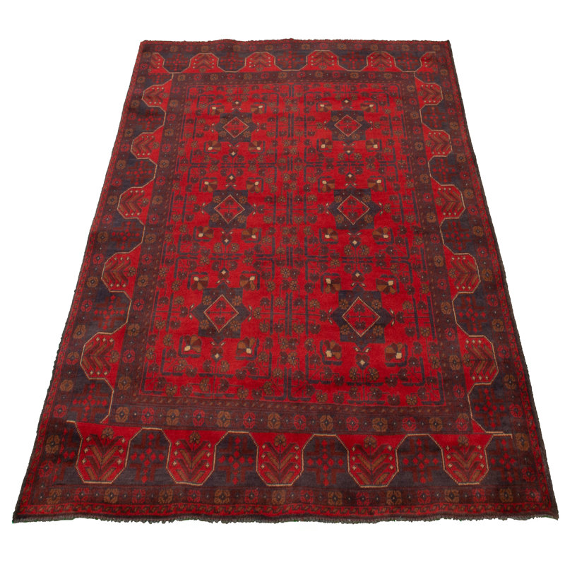 Rangement à la main one-of-kind-noué la 2010 esari turkoman rouge 4 pi 11 po x 6 pi, de la laine tapis Lepine