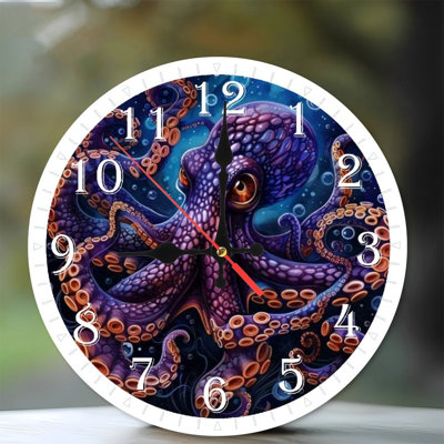 Horloge murale en bois 10 po, mouvement silencieux, à piles (piles AA non incluses), décor artistique, parfait pour les décorations