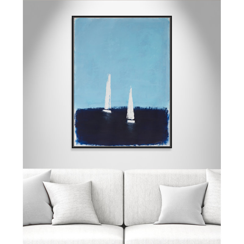 «Morning Sails II» par , Framed Canvas, 31.5'' W x 41.5'' H, Cadre flottant noir