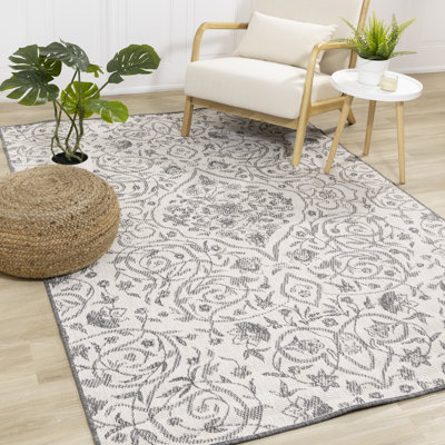 Tapis gris élégant et résistant aux taches