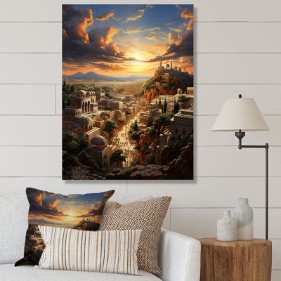 Judaïsme, paysage urbain de Jérusalem II, art sur toile
