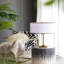 Lampe de table - avec cylindre en verre et base piédestal