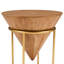 Table d'appoint conique minimaliste en bois et or pour petits espaces