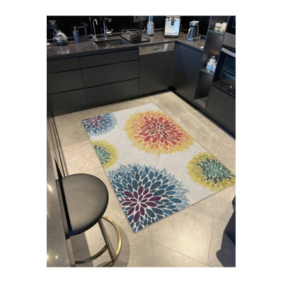 Tapis décoratif brillant à motif coloré et lavable