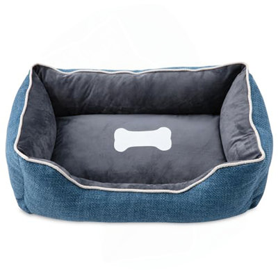 Small Dog Bed with Anti-Slip Bottom, Cat Bed with Removable Washable Cover, Plush Pet Bed for Dogs and Cats, Cute Dog Pillow Bed, Calming Cat Couch Bed