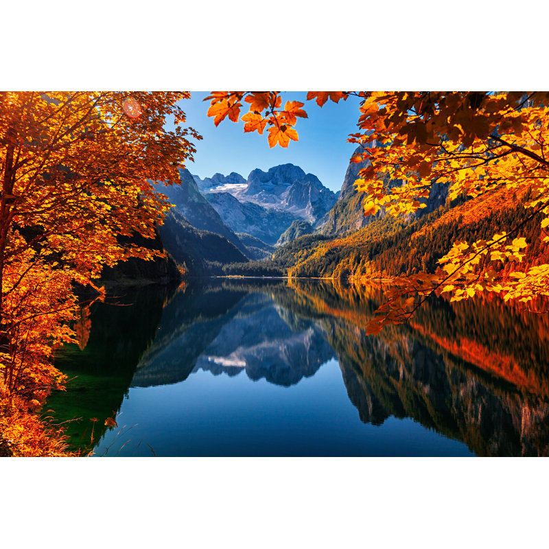 Autumn On Lake - Wrapped Canvas Print, 51cm H x 76cm W x 3.8cm D