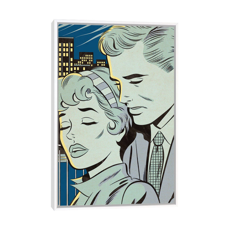 Night Scene by Joseph McDermott - Print on Canvas, 101.6 cm H x 66.04 cm W, White Framed
