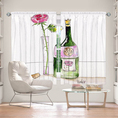 Ensemble de 2 rideaux doublÃ©s pour fenÃªtre de 101,6 cm x 208,3 cm par Marley Ungaro - Rose Wine