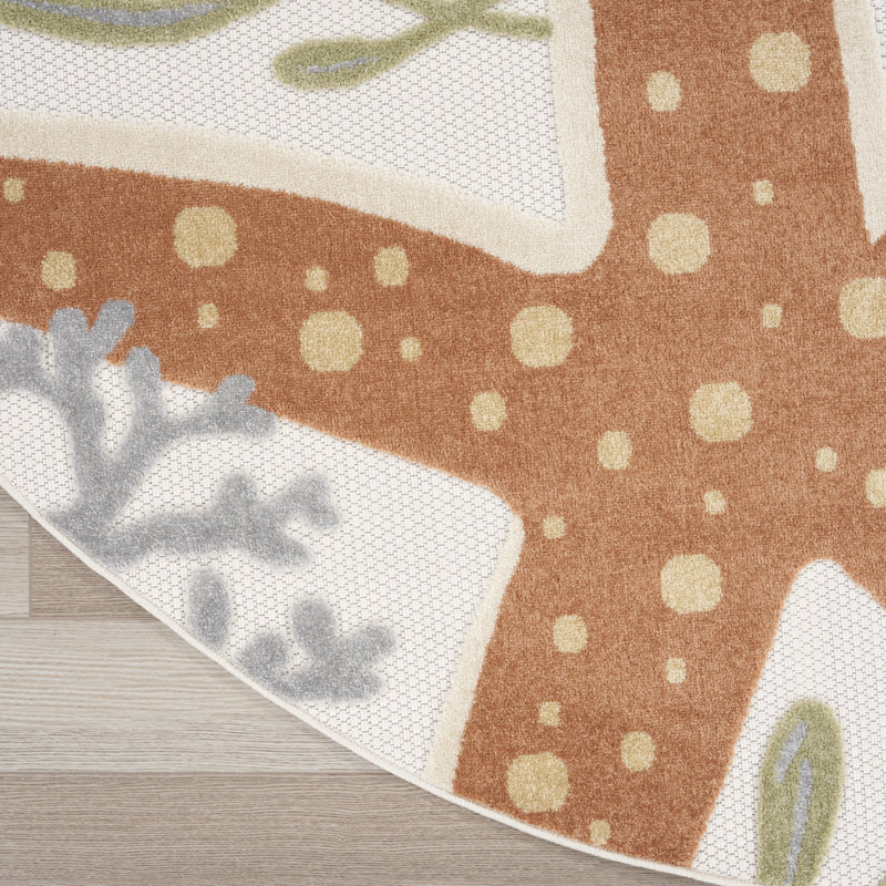 Tapis d'intérieur / extérieur Antwanett, Rond 7 pi 10 po