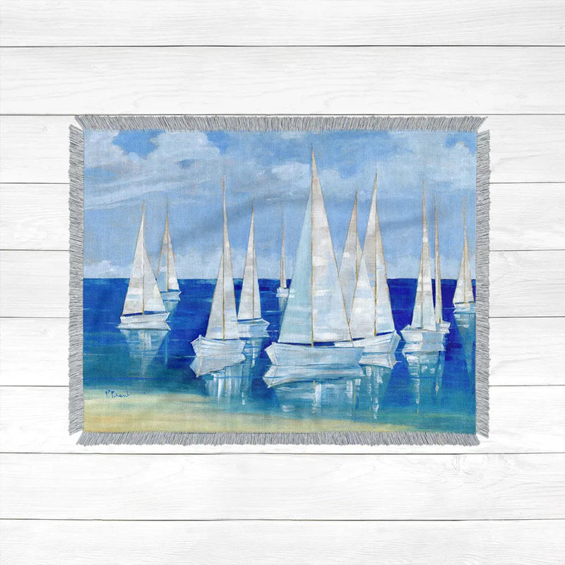  Jeté 100% coton Blanco Beach, L 80 po x L 60 po