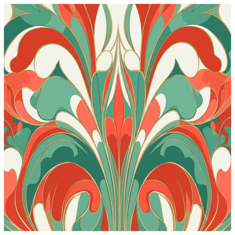 Coussins décoratifs Art Nouveau, 16 x 16 pouces