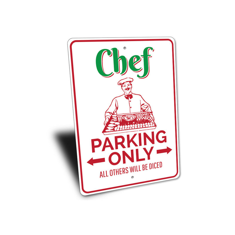 Plaque en aluminium Chef, H 12 po x l 18 po x P 0,06 po