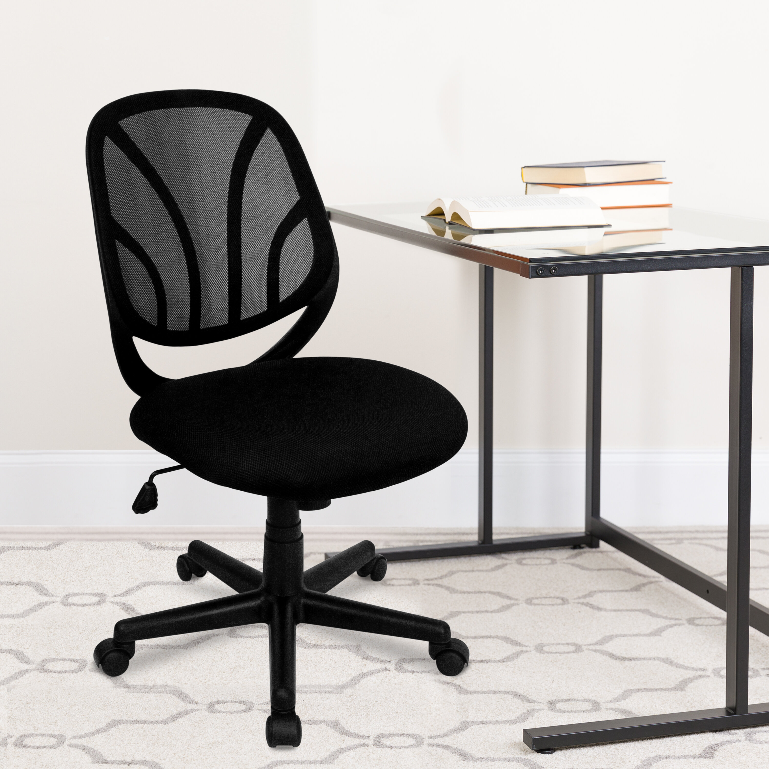 Kristinn Office Ergonomic Desk Chair Mesh Task Chair with Lumb Inbox Zero Frame Color: Black, Upholstery Color: Black