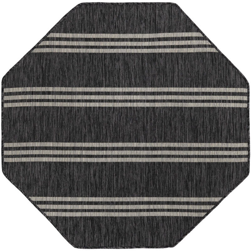 Tapis intérieur / extérieur Jill Zarin Anguilla, Octogone 4 pi 1 po x 4 pi 1 po