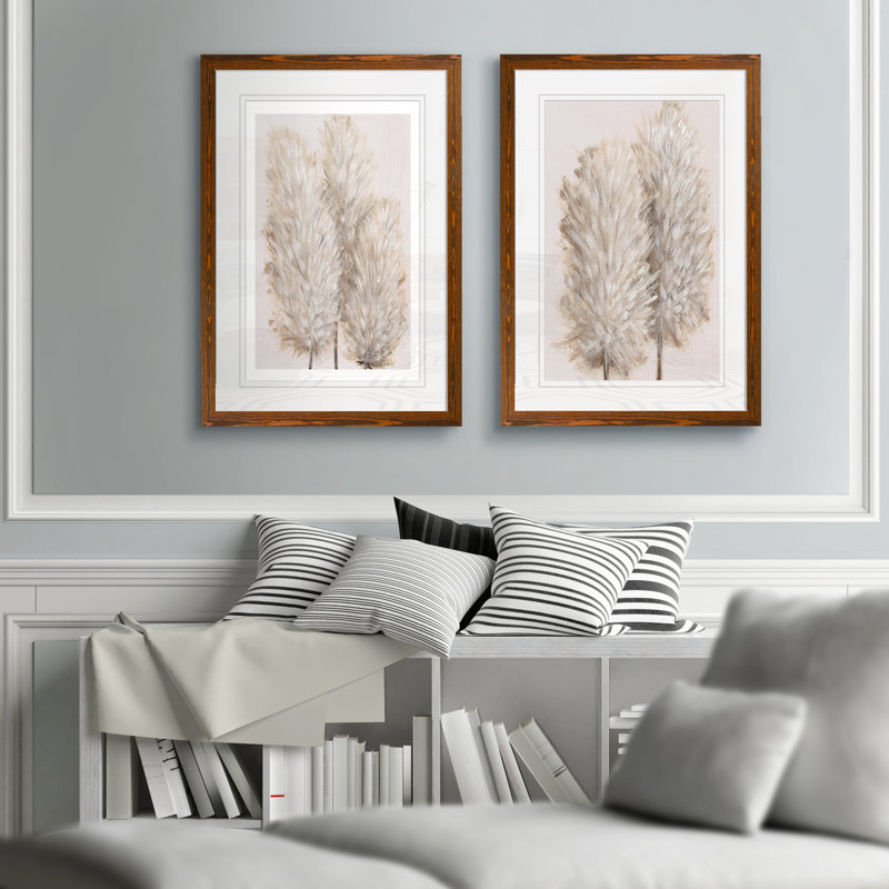 «Pampas Grass III» par Vincent Van Gogh - ensemble de reproductions d'art encadrées, H 20 po x l 16 po x P 1,25 po, Blanc