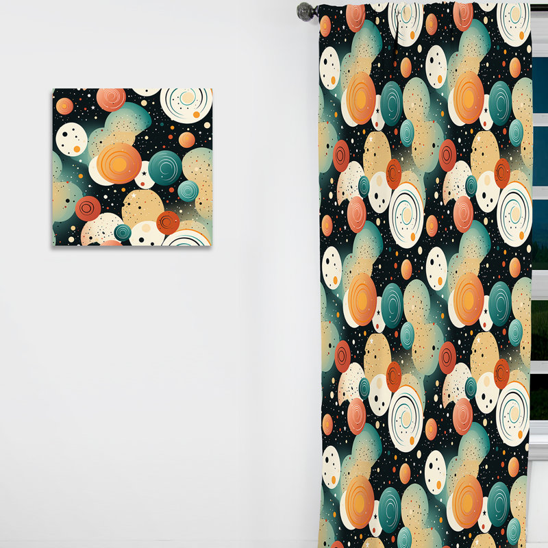 Cosmic Simplicity - Rideau moderne - Velours obscurcissant - 1 panneau, L 52 po x L 108 po