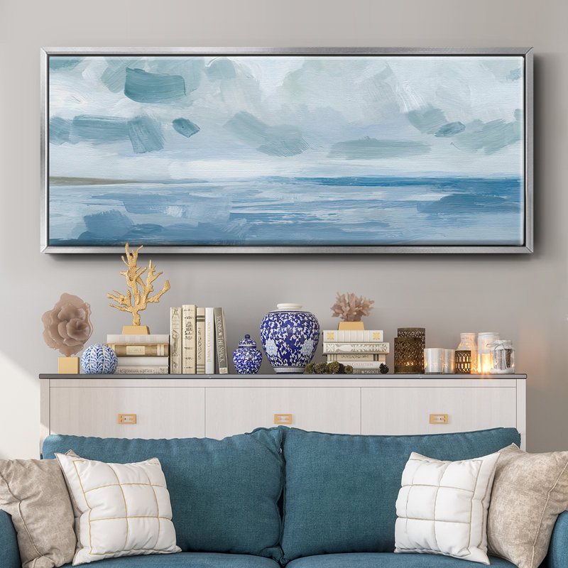 Calm Seascape I - toile encadrée, H 8 po x l 20 po