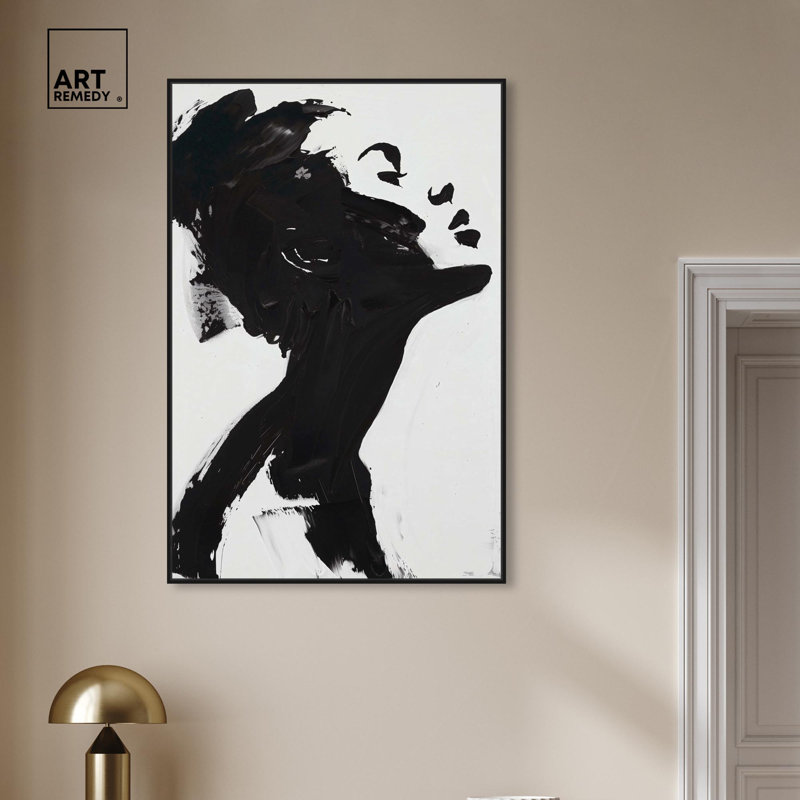Art féminin noir et blanc par Art Remedy, H 16 po x l 11 po, Cadre noir