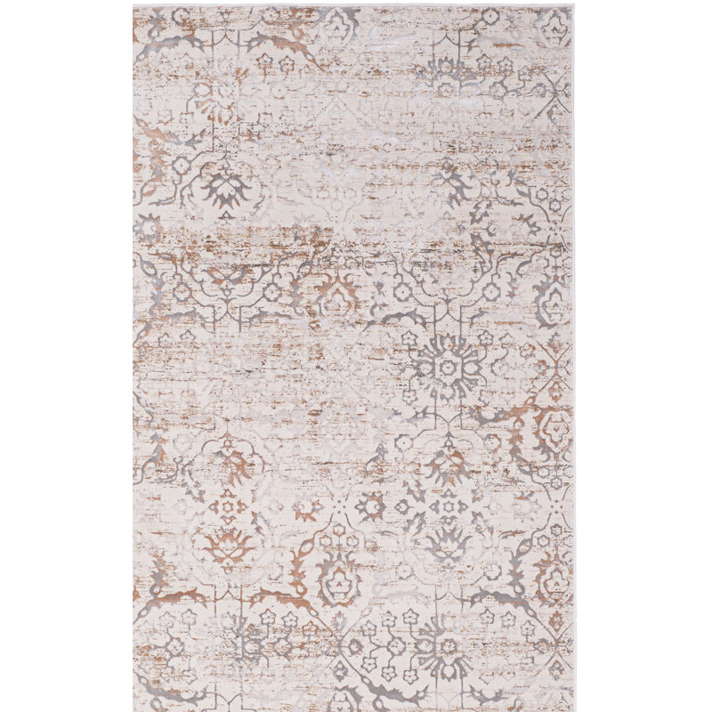 Tapis oriental en viscose et en coton Florence-Graham, Tapis de couloir 2 pi 3 po x 8 pi