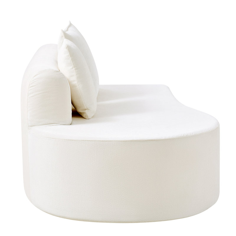 Canapé modulaire incurvé moderne 138,6 po avec éponge entièrement compressée haute densité, White Polyester