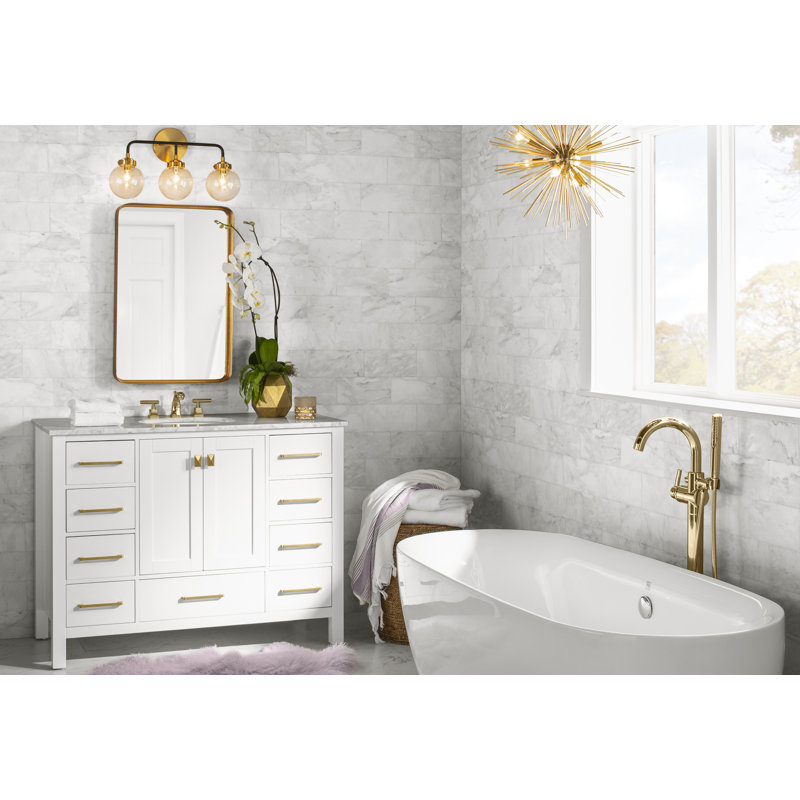 Rylie Metal Rectangle Wall Mirror, Antique Gold,  30.25" H x 20.13"