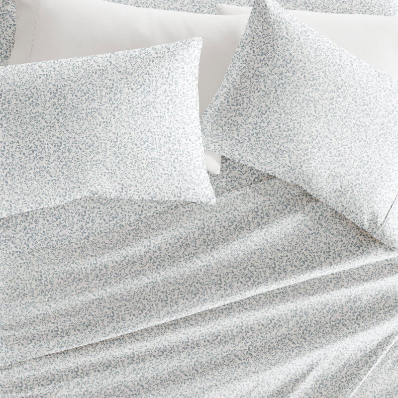 Full Navy Floral Microfiber Kids Bedding Set