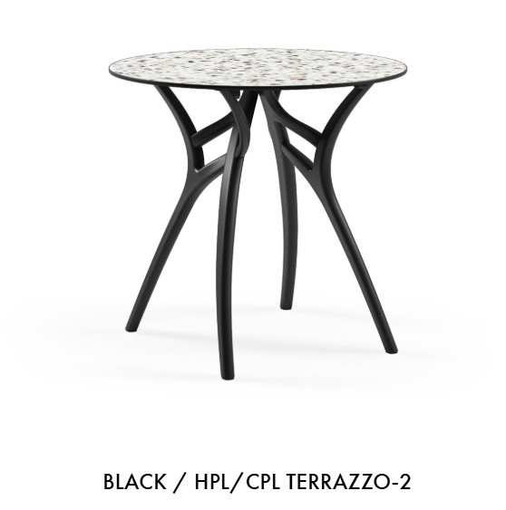 Tilia Ivy - L 77cm Round Table, White Terrazzo