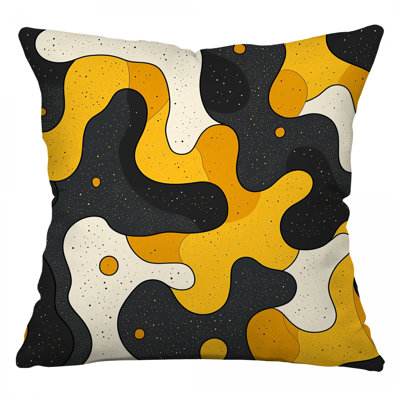 Coussin décoratif abstrait, sergé de coton abstrait