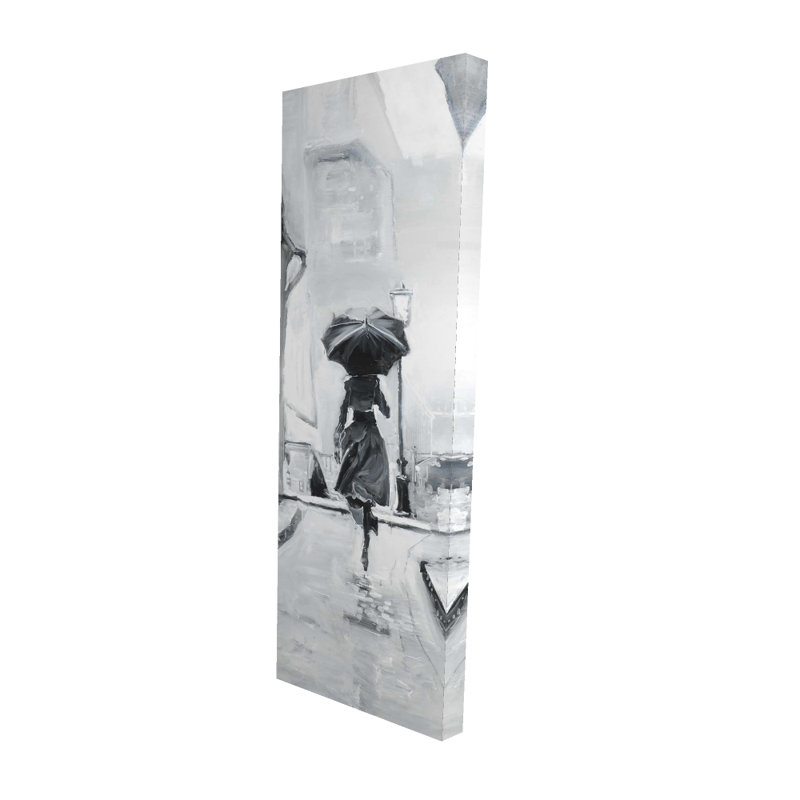 Jour sous la pluie - reproduction sur toile, H 60 po x l 20 po x P 1,5 po