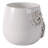Modern Embossed Ceramic Floral Round Outdoor Planter for Garden Patio - Sleek Home Indoor Flower Pot for Living Room Decor Accent - Ivory-116395556